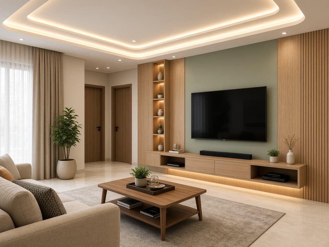 Living room false ceiling